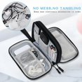 thumbnail image 4 of Travel Cable Organizer Bag Pouch Electronic Accessories Carry Case Portable Waterproof Double Layers All-in-One Storage for Cord, Charger, Phone, Earphone(Black), 4 of 7