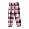 thumbnail image 4 of Goofa Heart Plaid Printed Soft Pajama Pants for Women, Wide Leg Comfy Casual Lounge Yoga Pants-Large, 4 of 9