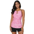 thumbnail image 4 of Women Red/Blue/Rosy/Green Print Tankini Swimwear, 4 of 5