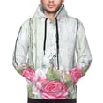thumbnail image 5 of Bingfone Vintage Wood With Floral Men'S Drawstring Hoodie Long Sleeve Pocket Sweatshirts-Large, 5 of 9