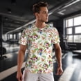 thumbnail image 3 of Wukai Wild Exotic Birds And Flowers Print Men's Short-Sleeved Mesh T-Shirt,Quick-Dry Short Sleeve Workout T-Shirt-4X-Large, 3 of 8