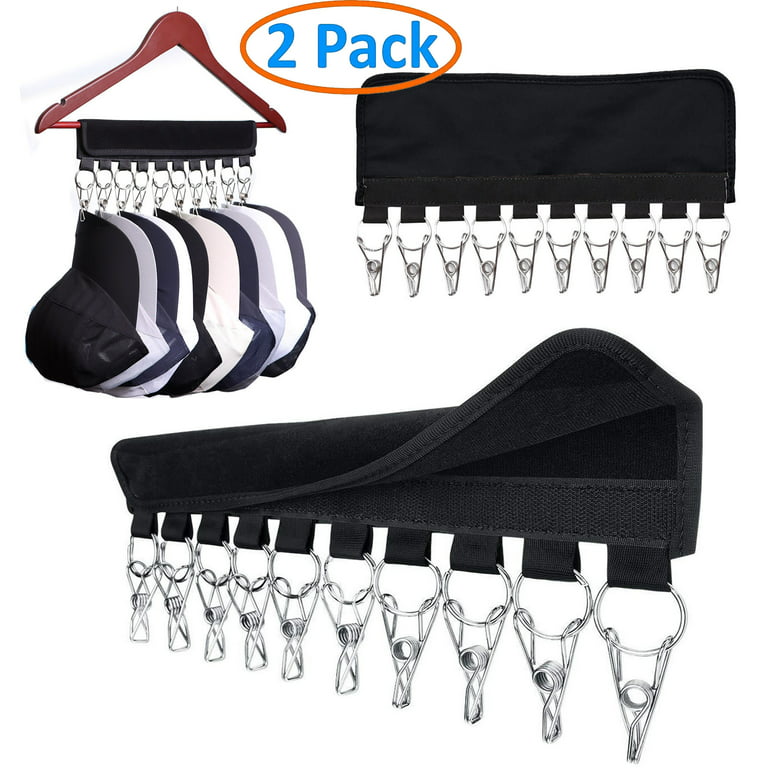 2 Pack Hat Rack for Baseball Caps， Hat Organizer Holder Hat Hanger for  Closet Storage with Clips, for Hang Ball Cap Winter Beanie & Accessories  Holds