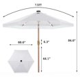 thumbnail image 2 of Autlaycil 7.5 ft Patio Umbrella with Tassel Fringe Stylish, 18 LED Lights Solar Umbrella (White), 2 of 6