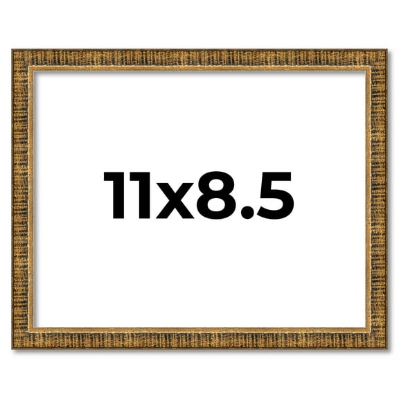 11x8.5 Frame Gold Picture Frame - Complete Modern Photo Frame Includes UV Acrylic Shatter Guard