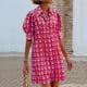 thumbnail image 1 of Fashion Bohemian Single Breasted Straight Mini Dresses Casual Printed Shirt Dress Ladies Lapel Short Sleeve Loose Office DressXL Gao Jinjia LED, 1 of 2