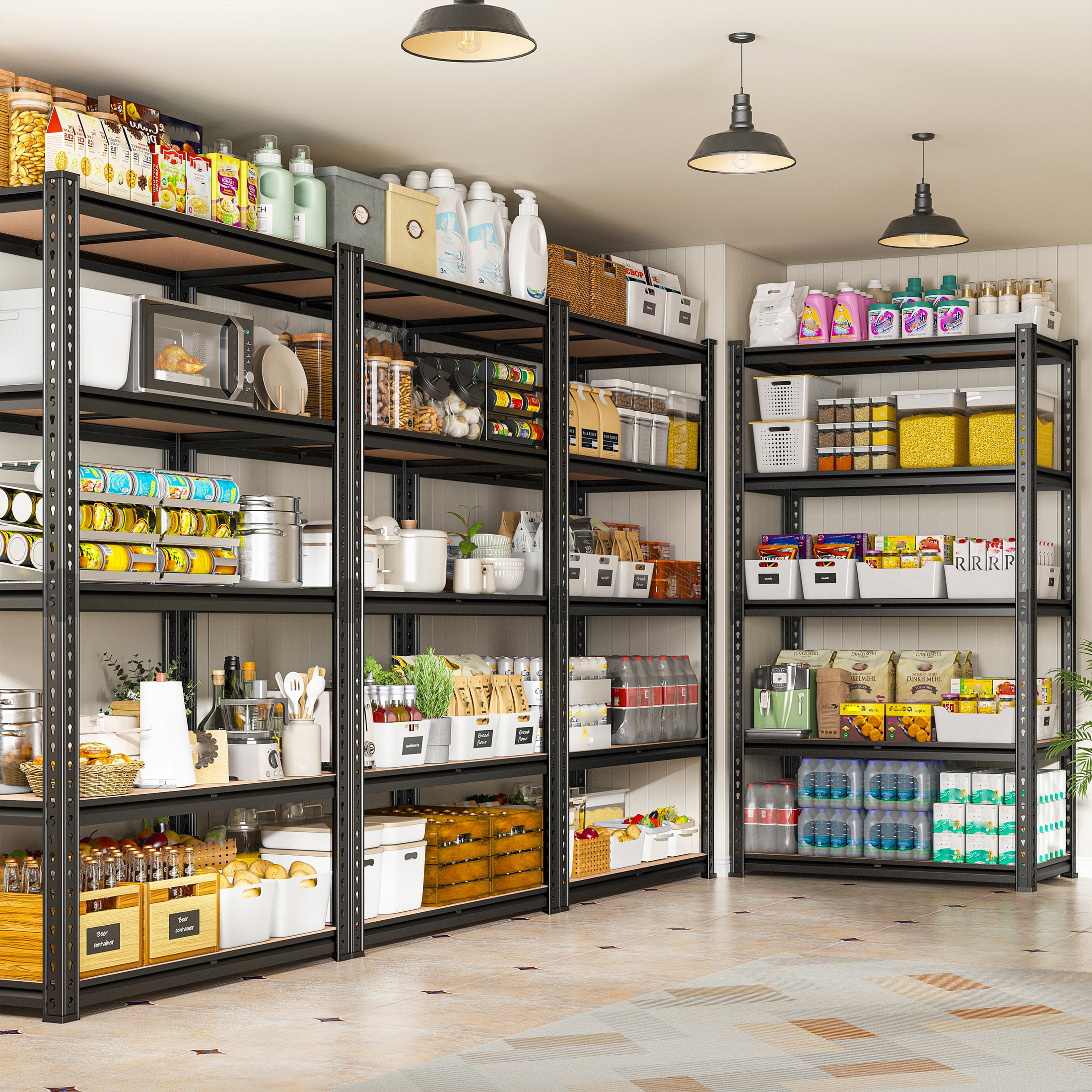 REIBII 5-Tier Adjustable Storage Shelf Units for Garage, 35.6"W x 16"D x 72"H, 2050 lbs