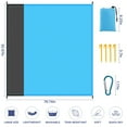 thumbnail image 7 of Troxlin Sandproof Waterproof Beach Blanket 77"x84", Quick-Drying Lightweight Outdoor Mat with 4 Stakes & Bag, Beach Accessory for Camping, Blue, 7 of 7