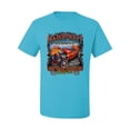 thumbnail image 2 of Main Street of America Route 66 Hot Rod Cars and Trucks Men's Graphic T-Shirt, Light Turquoise, 4XL, 2 of 3