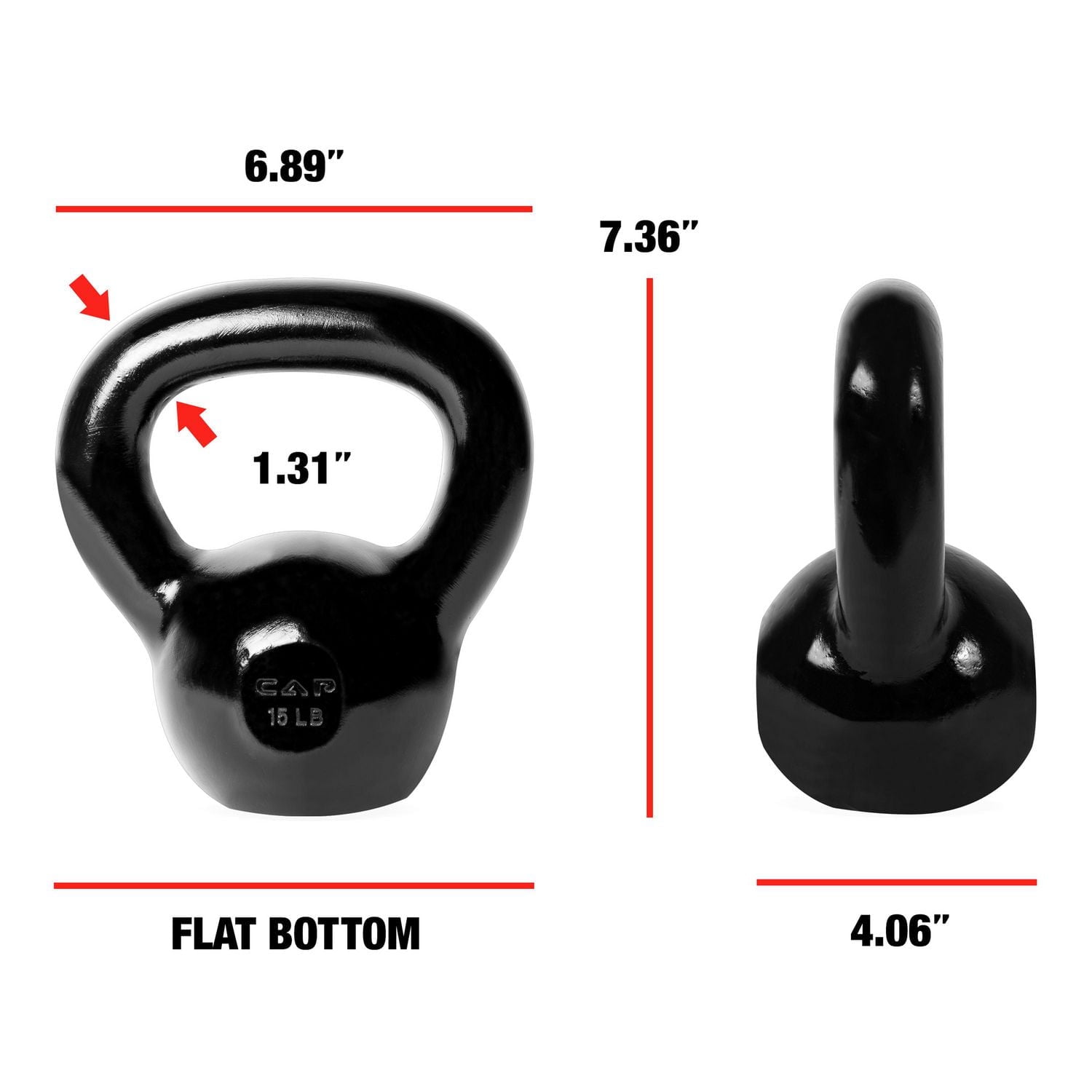 CAP Barbell Cast Iron Kettlebell, 10 - 60 lbs