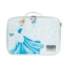 Impressions Vanity Disney Princess Cinderella Makeup Bag with Adjustable Dividers, Handheld Cosmetic Bag with Badge Holder, Makeup Organizer Shoulder Bag with Detachable Strap to Travel with Jewelry