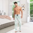 thumbnail image 7 of Men's Sleep Pants Lightweight Pjs Sleepwear Comfortable Lounge Pants Bottom Pants with Pocket Mint Green Rabbits, 7 of 7