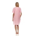 thumbnail image 4 of Lati Fashion Women Snaps Front Duster Short Sleeve Female Nightgowns & Sleepshirts Pink Size 2X, 4 of 4