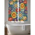 thumbnail image 5 of Boho Colorful Floral Sheer Curtains 72 Inch Length 2 Panels Set Window Treatments, Spring Flower Botanical Sunflowers Plant Rod Pocket Semi Curtains for Living Room/Bedroom/Kitchen, 104"W x 72"L, 5 of 7