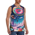 thumbnail image 2 of KLL Colorful Donut Print Workout Tank Tops Gym Sleeveless Fitness Muscle Tee-Medium, 2 of 7