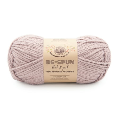 UPC: 0842093130420 | Lion Brand Yarn Re-Spun Thick & Quick Wisteria Super Bulky Recycled Polyester Pink Yarn 1 Pack