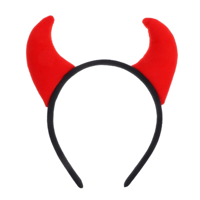 KAKOWELY Diadema con cuernos de diablo para Halloween, tocado con cuernos de demonio, disfraz de diablo rojo, disfraz de Halloween, diadema para cosplay para mujeres, hombres y niñas