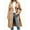 Brown, variant on Double Breasted Women Solid Color Casual Long Trench Coat with Belt