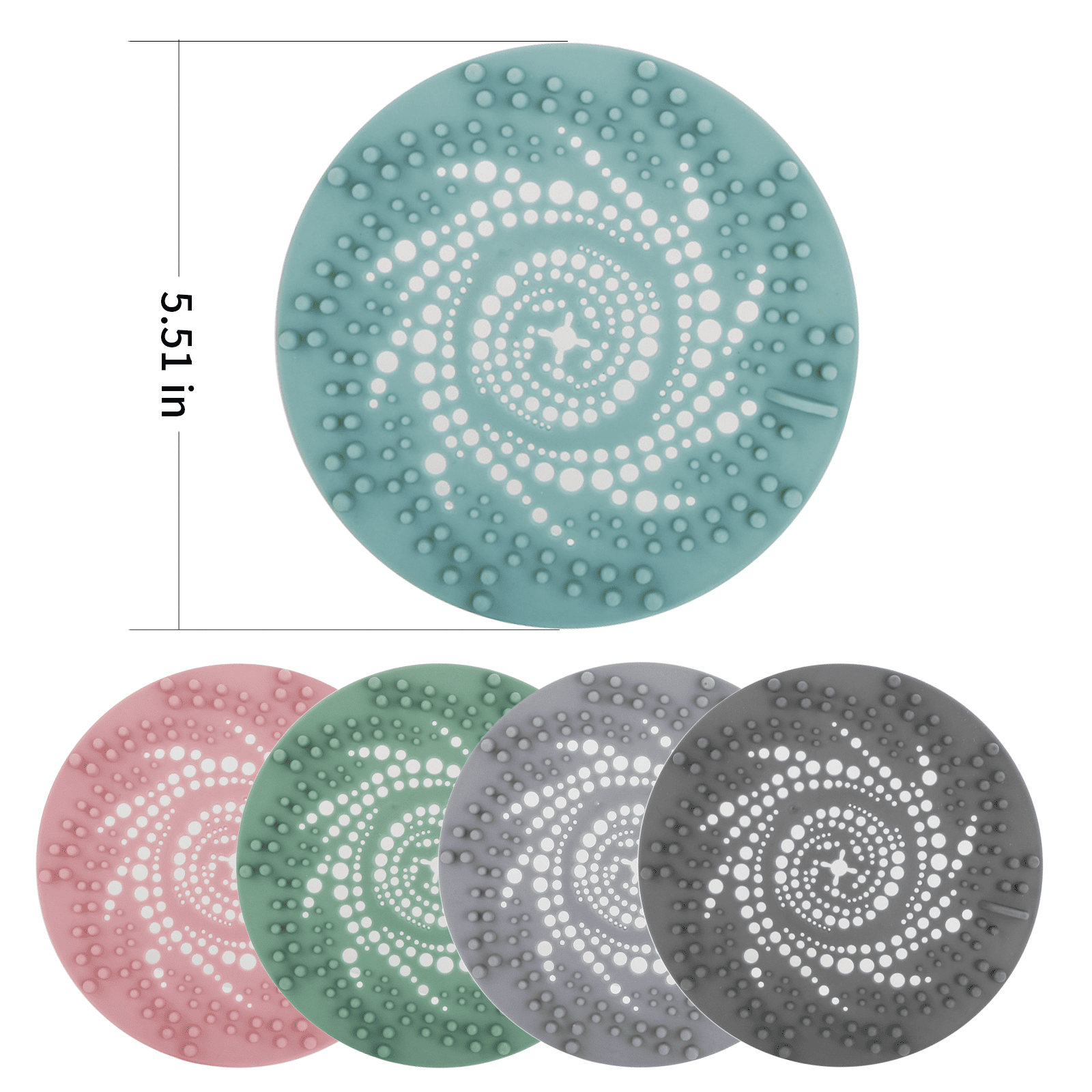 ZUDKSUY 5Pcs Drain Hair Catcher Strainer Plug for Hair for Bathtub Sink