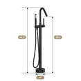 thumbnail image 6 of Ataucjin Freestanding Bathtub Faucet Brushed Nickel Floor Mount Tub Filler Standing HighShower Faucets with Handheld Shower Mixer Taps Swivel Spout, 6 of 7