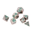 thumbnail image 3 of Juego de dados poliédricos de 7 piezas Número claro Metal brillante Inodoro Juego de mesa Dados para juegos de rol Verde, 3 of 5