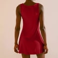 thumbnail image 4 of DJskiyers Athletic Dress For Women Scoop Neck Tank Top Dress Fit Tennis Dress Cotton Workout Dress Flowy Mini Dress Solid Summer Dress, 4 of 8