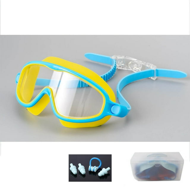 Lunettes de Natation à Grande Monture Antibuée avec Joint en Silicone Confortable - Vision Claire pour Piscine et Eau Libre, Sangle Ajustable pour un Ajustement Confortable et une Vision Grand