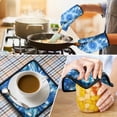 thumbnail image 4 of Blue Burst Pattern Kitchen Oven Mitt and Pot Holder Sets 2 Pcs for Baking, Cooking and Grilling, Heat Resistant Up To 392 °F, 4 of 7