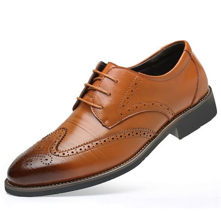 eczipvz Dress Shoes Men Patent Leather Tuxedo Dress Shoes Classic Lace-up Formal Oxford Shoes for Men Yellow 13