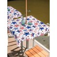 thumbnail image 2 of Outdoor Tablecloth with Umbrella Hole for Patio/Picnic/Party/Camping, Independence Day Waterproof Table Cloth Square Cover Washable, Red Blue Stars 250 Years Anniversary (54"x 54"), 2 of 9