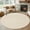 Ivory, Cream, Sand, Tan, variant on Brown Rhombus 3ft Area Rug, Modern Geometric Farmhouse Plaid Washable Non-Slip Small Round Rugs for Entryway Bedroom Kitchen, Soft Circle Carpet for Dining Room, Playroom Nursery Rug