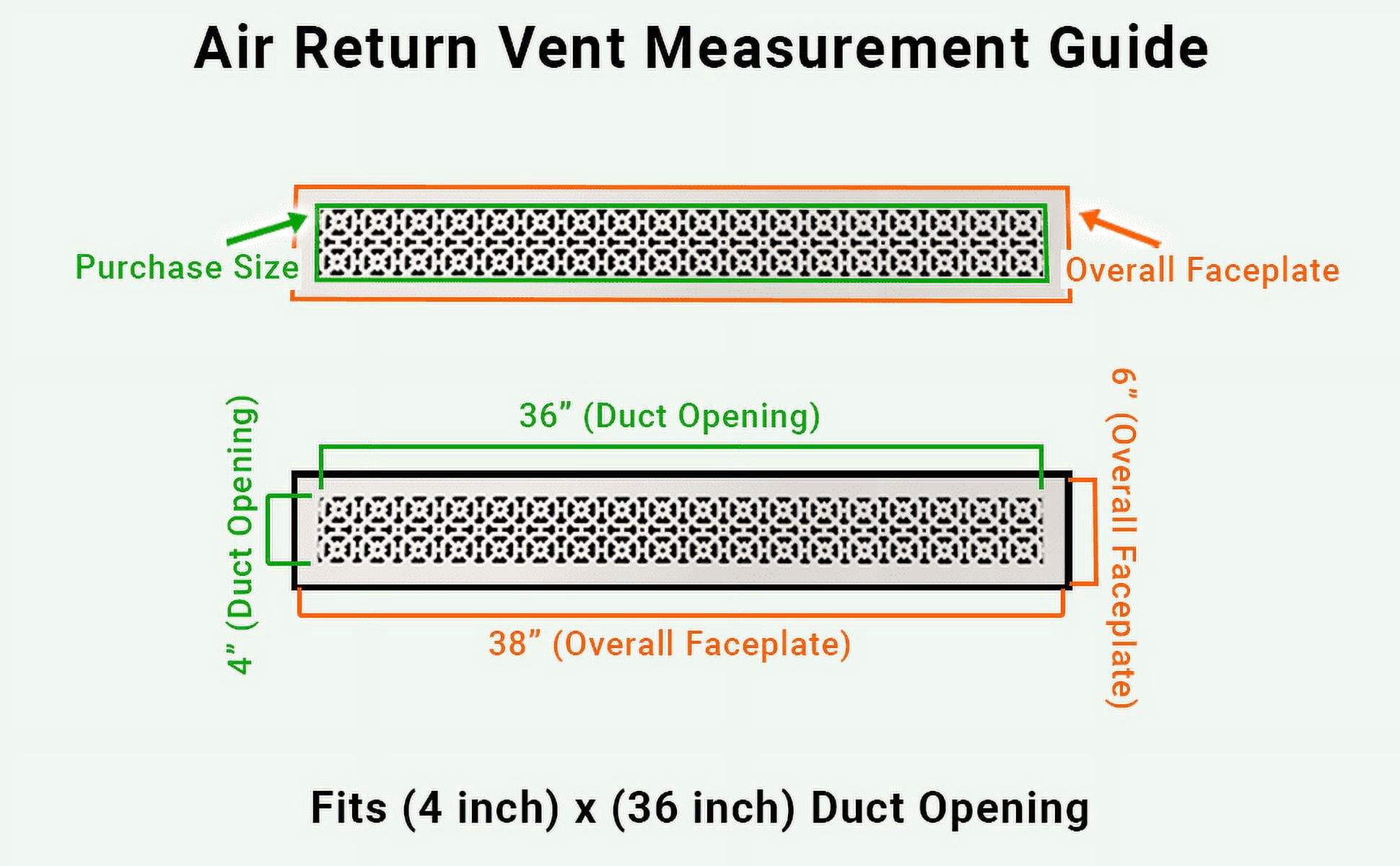 Achtek Air Return 4"x36" (Overall Size 4"x36") | Cast Aluminum Air Grille | HVAC Duct Cover for Home Ventilation