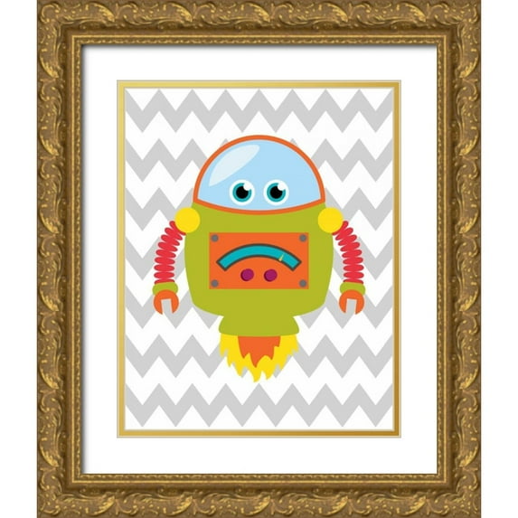 Robinson, Tamara 20x24 Gold Ornate Wood Framed with Double Matting Museum Art Print Titled - Robot Chevron I