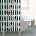 thumbnail image 4 of Green Bigfoot and Tree Pattern Shower Curtain 36"x72" ,Bathroom Decorative Shower Curtains Set with 12 Hooks,Modern Waterproof Washable Shower Curtain, 4 of 6