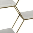 thumbnail image 5 of DecMode 24" x 6" Hexagon 3-Tier Gold Geometric Wall Shelf with 3 Marble Shelves, 5 of 12