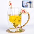 thumbnail image 1 of Taza de vidrio AISVELDY con forma de flor y té con cuchara, 1 of 6