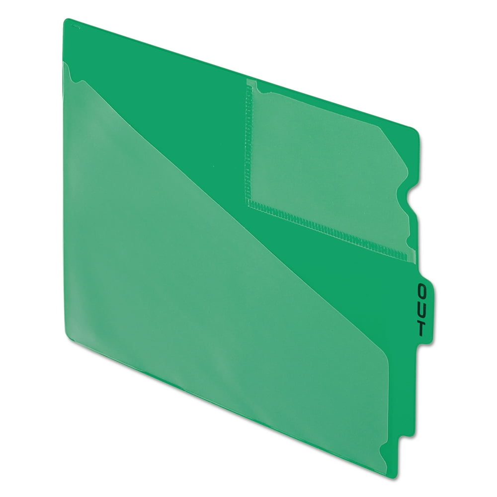 Pendaflex End Tab Poly Out Guides, Center "OUT" Tab, Letter, Green, 50