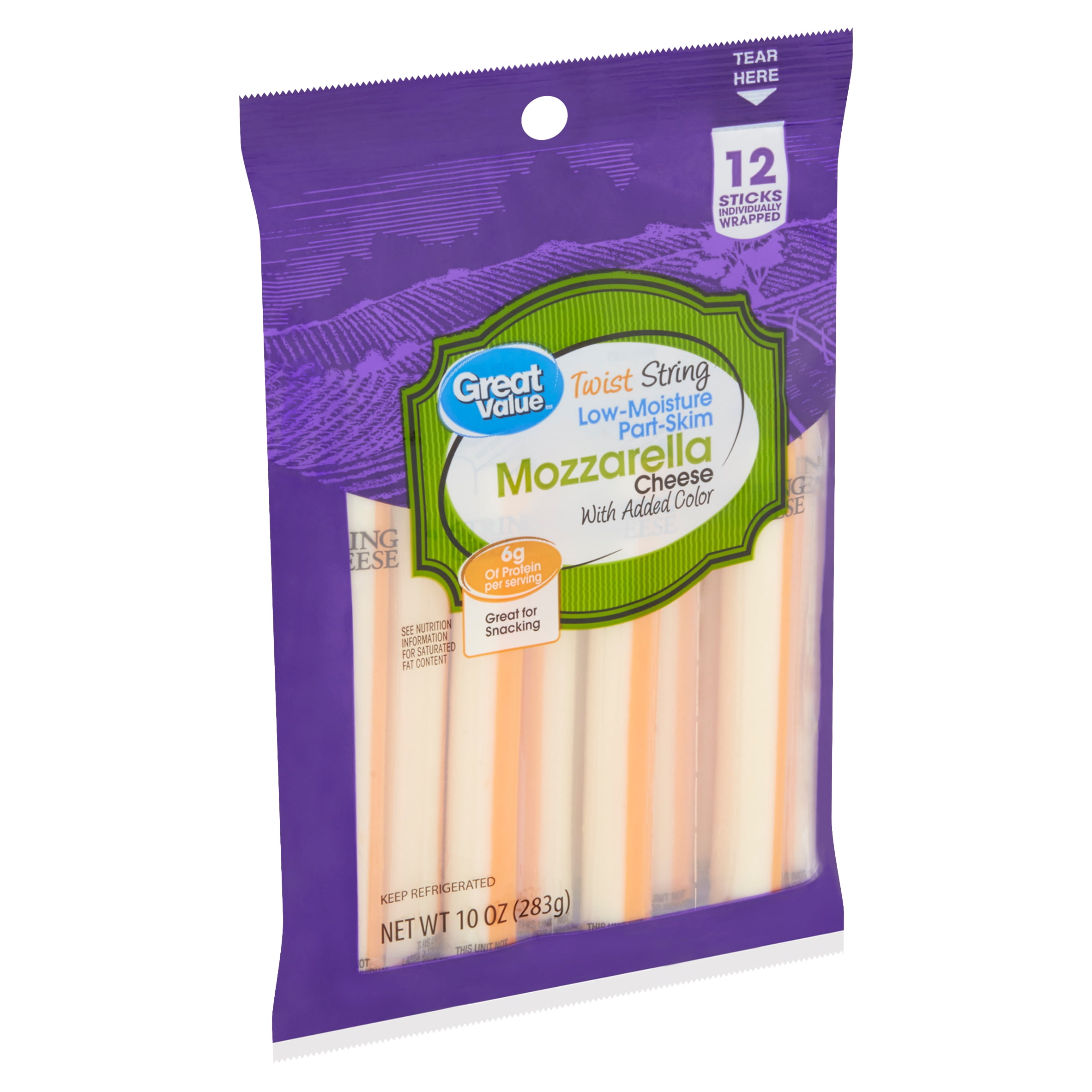 Great Value Gluten Free Twist LowMoisture PartSkim Strings Mozzarella