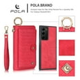 thumbnail image 2 of Samsung Galaxy Note20 Wallet Detachable Case, Dteck [Woven Pattern] Zipper Purse Phone Case Multi-functional Folio Flip Leather Removable Magnetic Back Cover For Samsung Galaxy Note20 5G, Red, 2 of 12