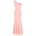 thumbnail image 2 of Angel-fashions Women's One Shoulder Ruching Beading Ribbon Soft Evening Gown, 2 of 7