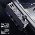 thumbnail image 4 of Car Lighter Socket Outlet Splitter 4 Port Vehicle Power Replacement Automotive 12-24V QC3.0 Power Charging Adapter Interior Replacement Receptacle Charger Black, 4 of 9