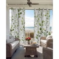 thumbnail image 4 of Spring Botanical Green Blackout Curtains, Light Blocking Print Window Curtains, Summer Leaf Watercolor Thermal Insulated Window Drapes for Living Room Kitchen Cafe 2 Panels, 55"W x 39"L, 4 of 9