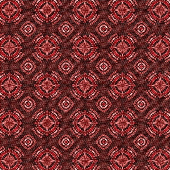 Ahgly Company Indoor Square Patterned Grapefruit Red Area Rugs, 6' Square
