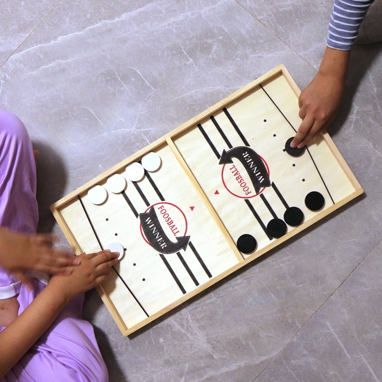 Fast Sling Puck Game, Foosball Winner Board Game, Wooden Slingshot Hockey  Table Game for Kids Adults & Family Party