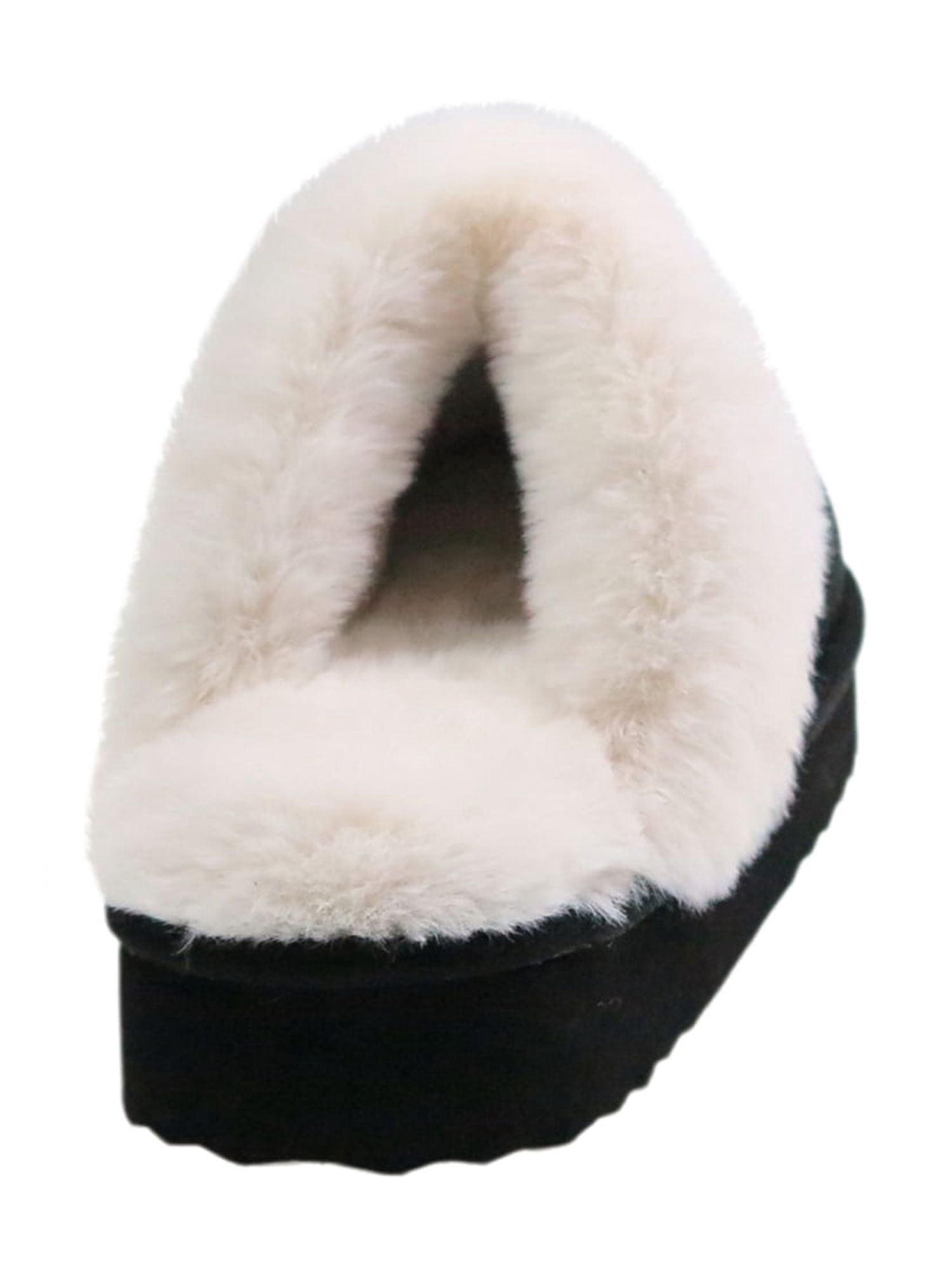 Wonder Nation Girls Scuff Slippers With Faux Fur Trim