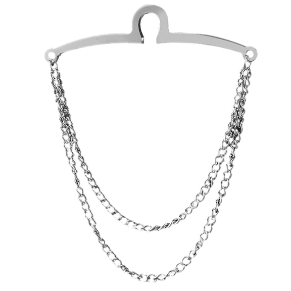 Men Tie Clip Necktie Link Chain Jewelry Gift for Business Wedding Formal Wear