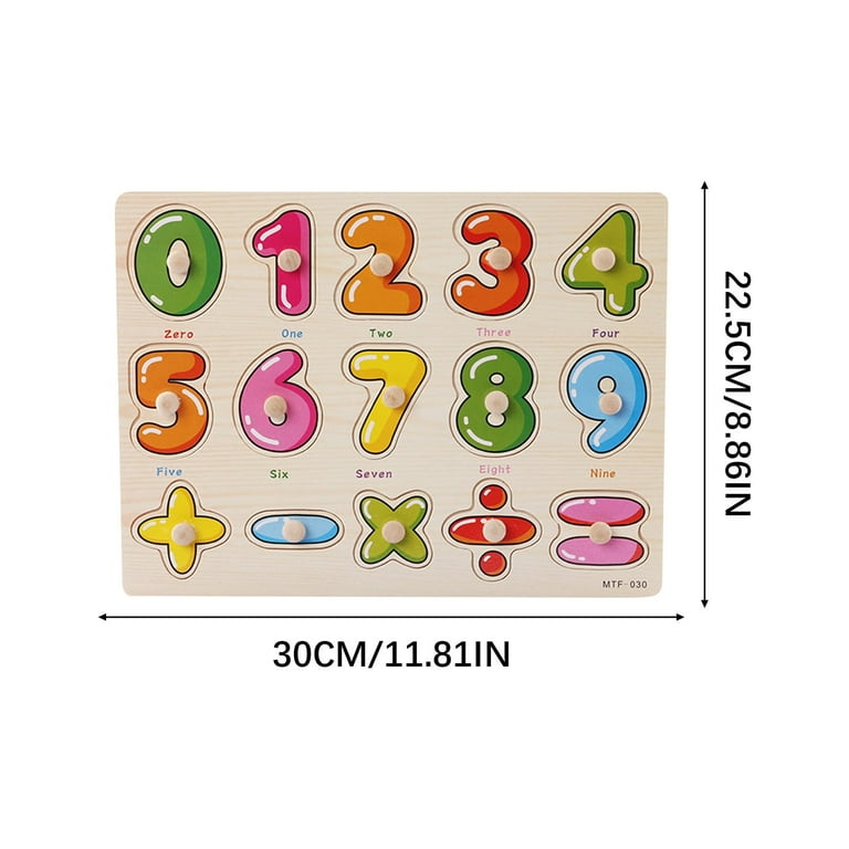 Wooden Number Puzzles for Kids Number Shape Puzzle with Puzzle Board and Number Blocks Montessori Toddler Puzzles Preschool Educational Toys for Boys
