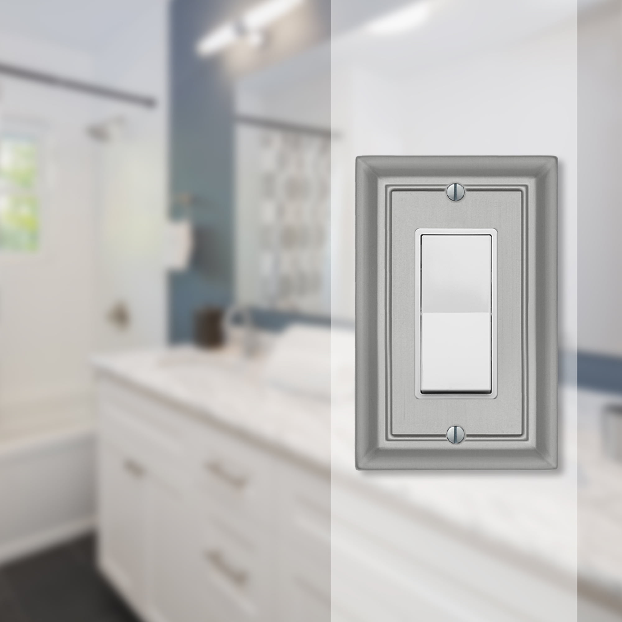 Elumina 150RNNB Sydney Satin Nickel Steel 1 Rocker Standard 5 in. Tall Wallplate