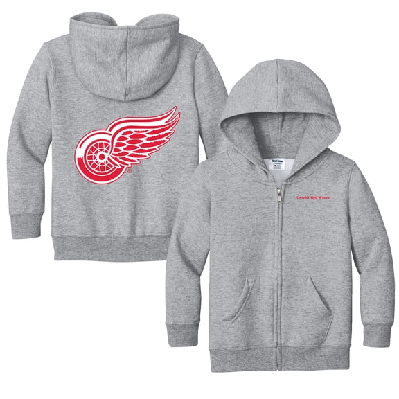 Toddler Chad & Jake Heather Gray Detroit Red Wings Logo Full-Zip Hoodie Jacket