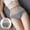 Gray, variant on dazeni Women's Briefs Underwear Sheer Mesh Lace High Waisted Panty Seamless Soft Stretch Tummy Control Briefs Full Coverage Ladies Panties Large