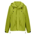 thumbnail image 2 of VERUGU Womens Jackets Casual Fashion Zipper Drawstring Long Sleeve Solid Coat with Pocket Outdoor Hooded Cargo Jacket Outwear Green S, 2 of 7